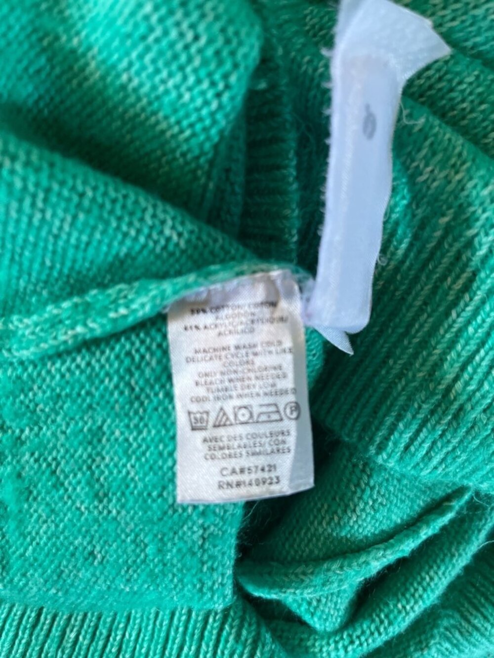 Loft Womens Medium Solid Green Long Sleeve Cowl Ribbed Sweater - Picture 4 of 4